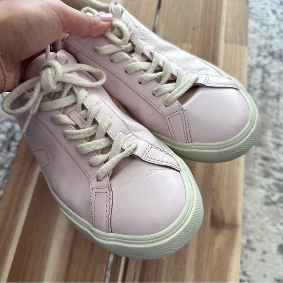 Veja Esplar in Petal Pink Patent Leather Lace Sneakers Size Women's US 9 - Picture 3 of 15